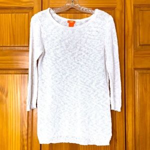 Joe Fresh 3/4 Sleeve White Knit Sweater Large